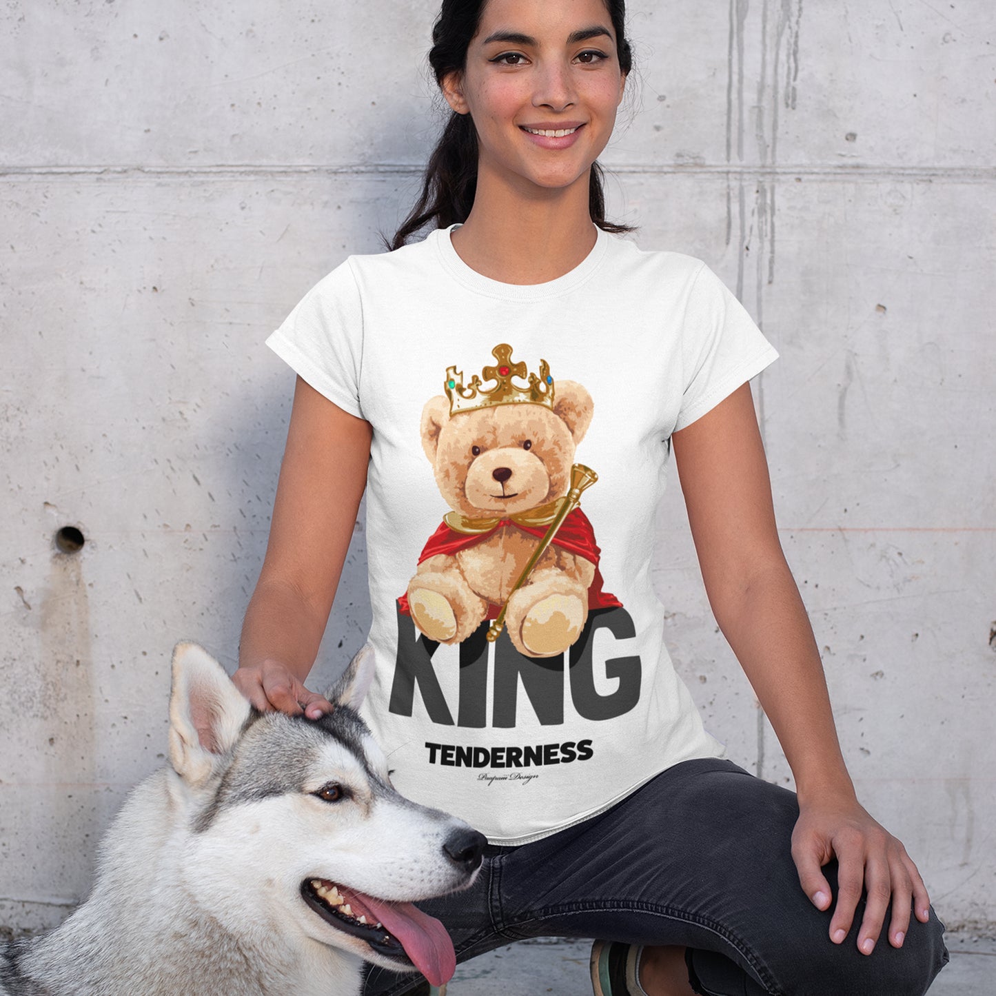 King Bear White T-Shirts