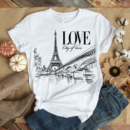 City Of Love Withe T-Shirts